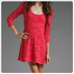 Free people pink lace mini dress